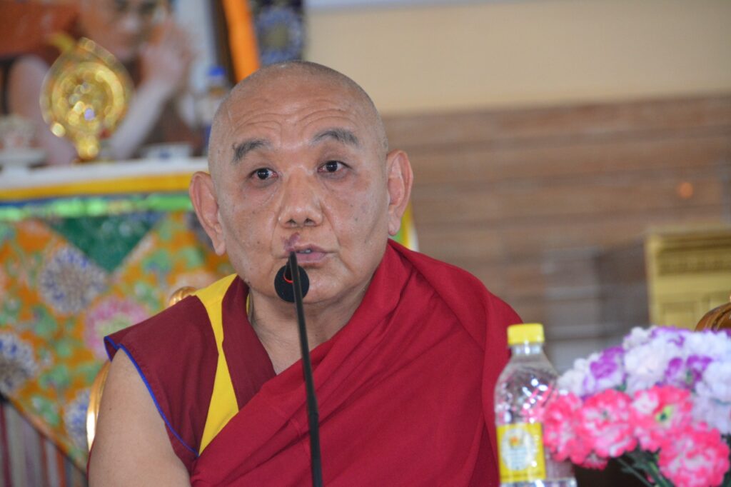 Gyudmed Monastery’s Abbot Jetsun Tenzing Sangpo addressing at the inaugural ceremony