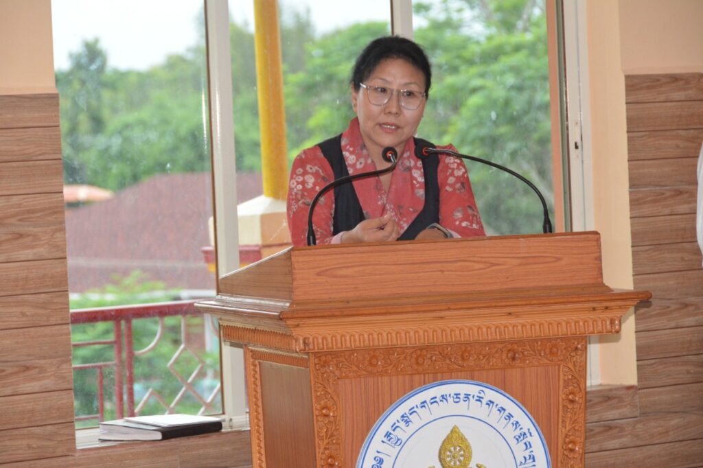 Chief guest of the event Secretary Chimey Tseyang addressing the gathering