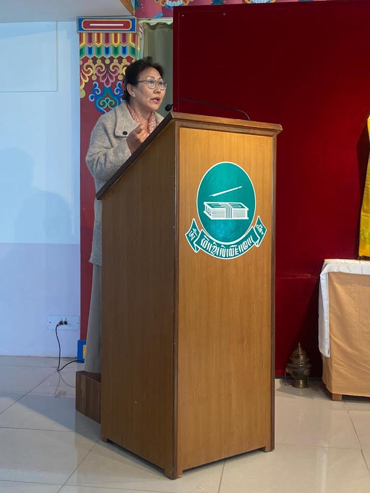 Secretary Chime Tseyang, Department of Religion and Culture, CTA addressing the gathering.