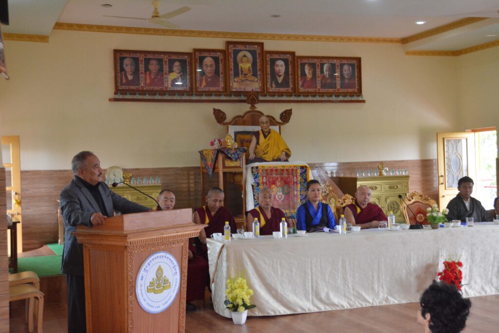 Chief guest, Parliamentarian Migyur Dorjee addressing the inaugural ceremony of the 10th Intensive Course on Tibetan Language and Buddhist Philosophy at Gyudmey monastery.