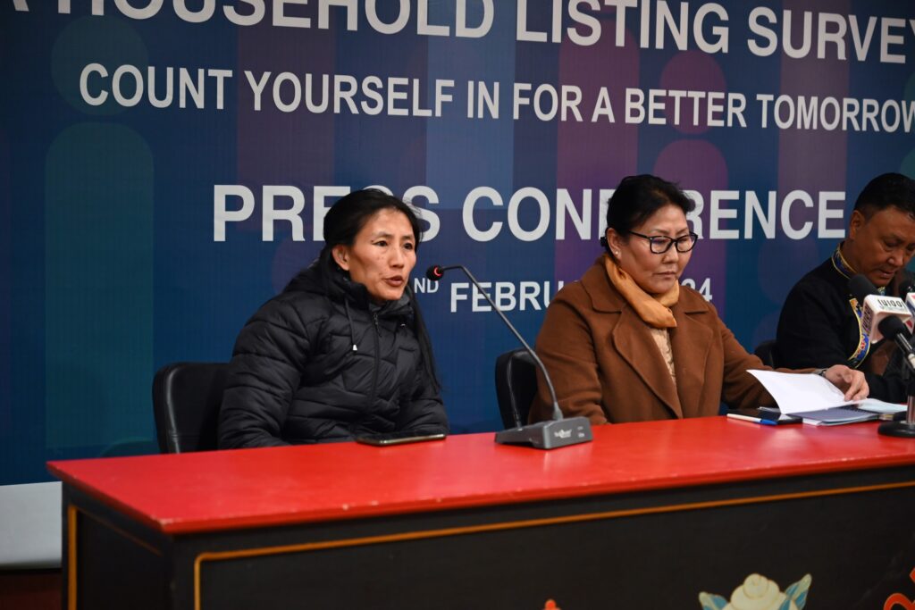 Joint Secretary Tsering Youdon (DoHe) speaking during the joint press conference.